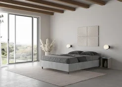 Ityhome Lit sans sommier 140x190 béton Nuamo* Lit Coffre