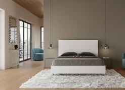 Ityhome Lit sans sommier 160x200 frêne blanc New Egos* Lit Coffre