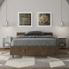 Ityhome Lit sans sommier 120x190 noyer Nuamo* Lit Coffre