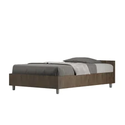 Ityhome Lit sans sommier 120x190 noyer Nuamo* Lit Coffre