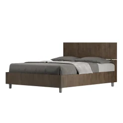 Lit sans sommier 140x190 tête de lit droite Demas noyer>Ityhome Clearance