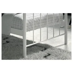 Lit SENCHA 90x200 cm en métal blanc><noscript><img width=