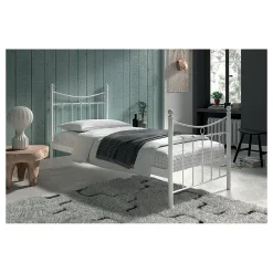 Lit SENCHA 90x200 cm en métal blanc><noscript><img width=