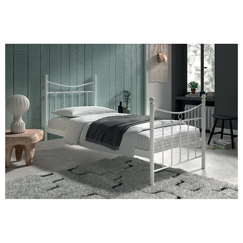Lit SENCHA 90x200 cm en métal blanc>Meublorama Sale