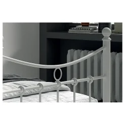 Lit SENCHA 90x200 cm en métal blanc><noscript><img width=