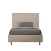 Lit simili cuir gris tourterelle Focus avec sommier rembourré 120x200>Ityhome Discount