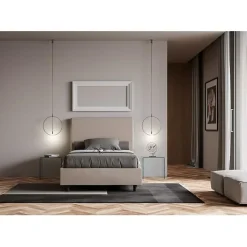 Lit simili cuir gris tourterelle Focus avec sommier rembourré 120x200><noscript><img width=