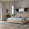 Ityhome Lit simili cuir gris tourterelle Sunny avec sommier capitonné 180x190* Lit Coffre