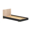 Lit simple 1 place 90x190cm Noir et Artisan avec sommier LIFA>Bb Loisir Online