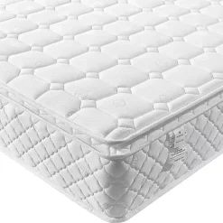 Okwish Lit simple 90 x 200 cm - Lit avec Tête de Lit Rangement - Bois Massif + MDF - avec Matelas - Blanc* Ensemble Sommier Et Matelas