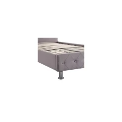 Idimex Lit simple BIARRITZ, 90 x 190 cm, capitonné avec sommier, revêtement en tissu gris* Lit Simple