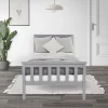 Ml-Design Lit simple bois de pin gris clair d'adolescents avec sommier à lattes 200x90 cm* Lit Simple