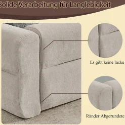 Lit Simple Capitonné 90x200 cm - avec Dossier Confortable, Revêtement en Chenille Doux, Couleur Beige - Sans Matelas><noscript><img width=