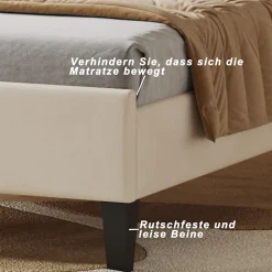 ProximaX Lit simple capitonnés 90 x 200 cm - tête de lit en forme de fleur - sommier à lattes - velours - Beige* Lit Coffre