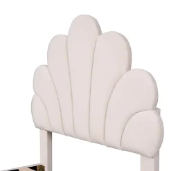 ProximaX Lit simple capitonnés 90 x 200 cm - tête de lit en forme de fleur - sommier à lattes - velours - Beige* Lit Coffre