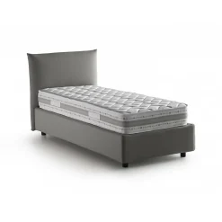 Lit simple Dbut, Lit coffre avec revêtement en tissu, 100% Made in Italy, Ouverture frontale, avec matelas 80x190 cm inclus, Gris>Talamo Italia Sale