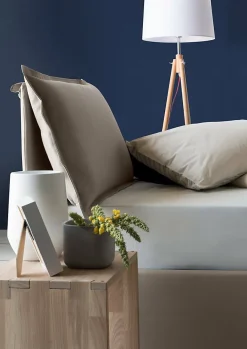 Lit simple Dloset, Lit coffre avec revêtement en tissu, Ouverture frontale, avec matelas 90x190 cm inclus, Taupe><noscript><img width=