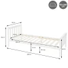 Ml-Design Lit simple en bois de pin blanc d'adolescents avec sommier à lattes 200x90 cm* Lit Simple