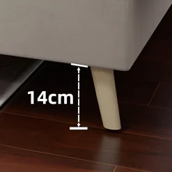 Lit Simple Enfant 90x200 cm - sans Tête de Lit, Revêtement en Velours et Cadre Bas, Composite et Métal, sans Matelas, Beige><noscript><img width=