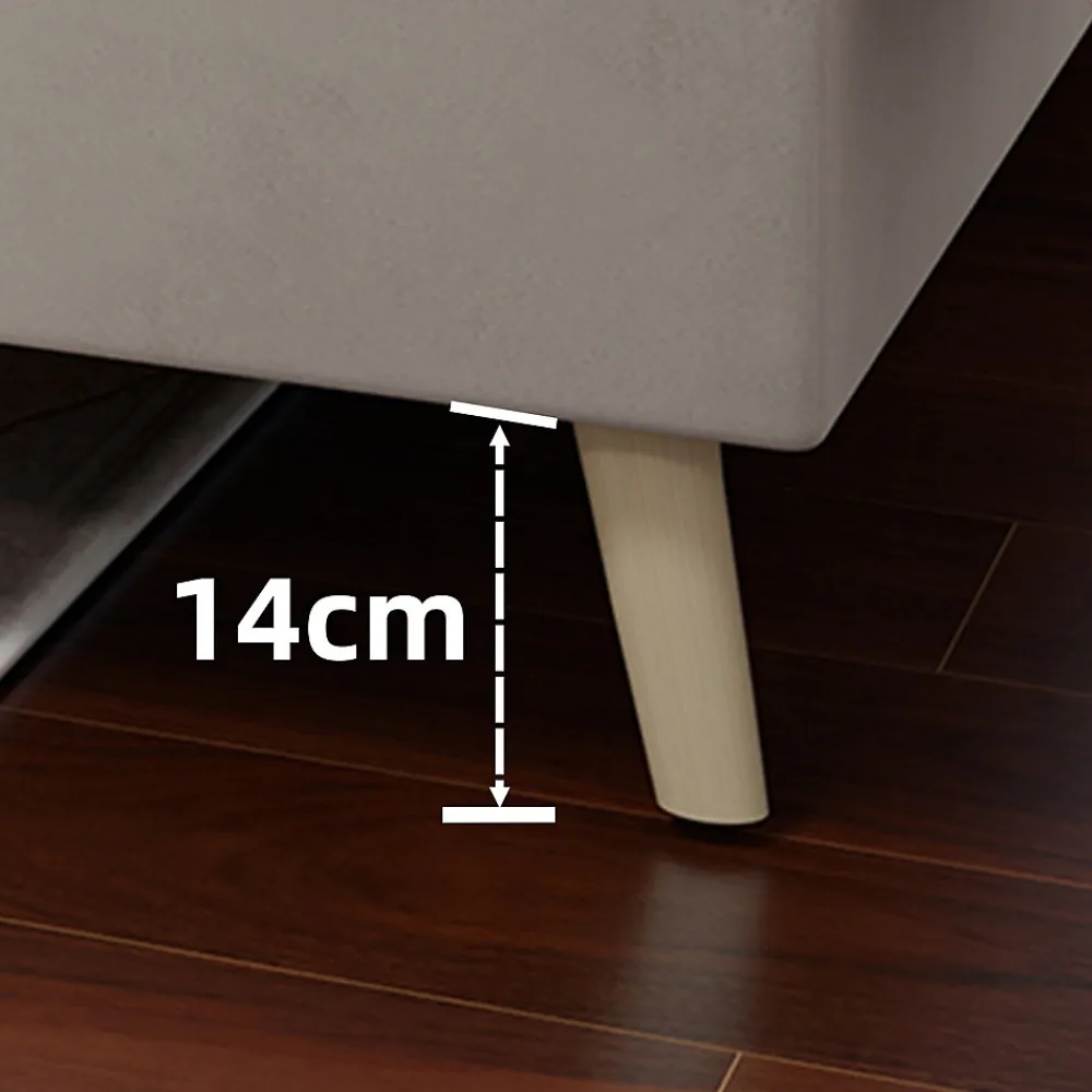 Lit Simple Enfant 90x200 cm - sans Tête de Lit, Revêtement en Velours et Cadre Bas, Composite et Métal, sans Matelas, Beige>Okwish Sale