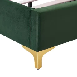 Idimex Lit simple GLAMOUR, 90x190 cm, capitonné avec sommier, revêtement en velours vert* Lit Simple