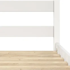 IDMarket Lit simple HARPER 90 x 190 cm avec sommier bois blanc* Lit Avec Rangement