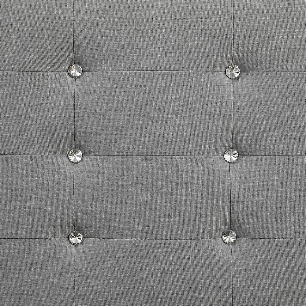 Idimex Lit simple JOLIEN, 120 x 190 cm, capitonné avec sommier, revêtement en tissu gris* Lit Simple