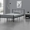 Lit simple Laos métal avec sommier à lattes 120 x 200 cm noir en.casa>[En.Casa] Outlet
