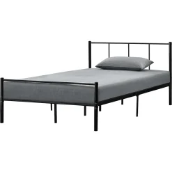 Lit simple Laos métal avec sommier à lattes 120 x 200 cm noir en.casa>[En.Casa] Outlet