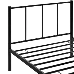 [En.Casa] Lit simple Laos Métal avec Sommier à Lattes 90 x 200 cm Noir en.casa* Lit Simple
