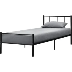 [En.Casa] Lit simple Laos Métal avec Sommier à Lattes 90 x 200 cm Noir en.casa* Lit Simple