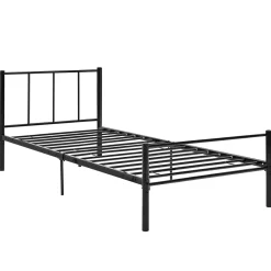 [En.Casa] Lit simple Laos Métal avec Sommier à Lattes 90 x 200 cm Noir en.casa* Lit Simple