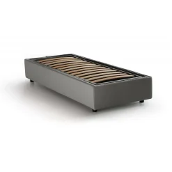 Talamo Italia Lit simple Laura, Lit coffre avec revêtement en tissu, 100% Made in Italy, Ouverture frontale, adapté pour matelas 90x200 cm, Gris* Lit Coffre