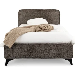 Lit simple LEVERDA 90 x 190 cm, revêtement en tissu - Gris>Idimex Clearance