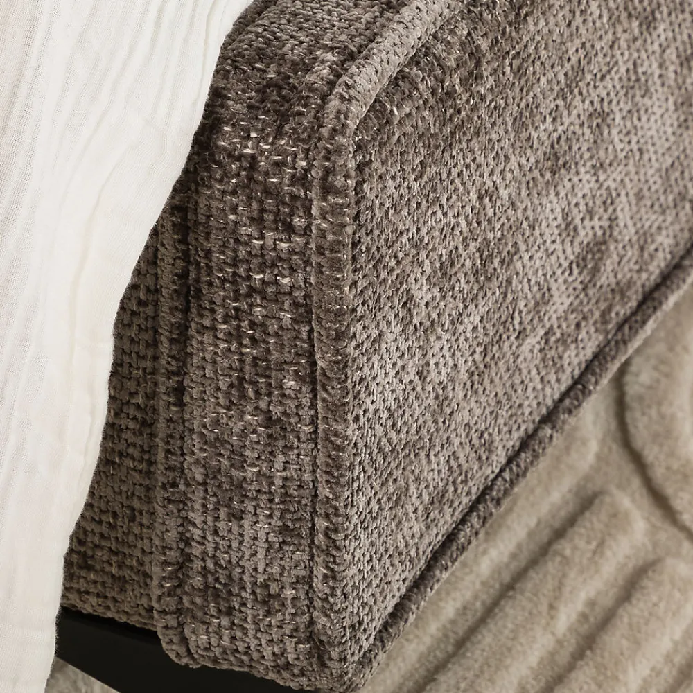 Lit simple LEVERDA 90 x 190 cm, revêtement en tissu - Gris>Idimex Clearance