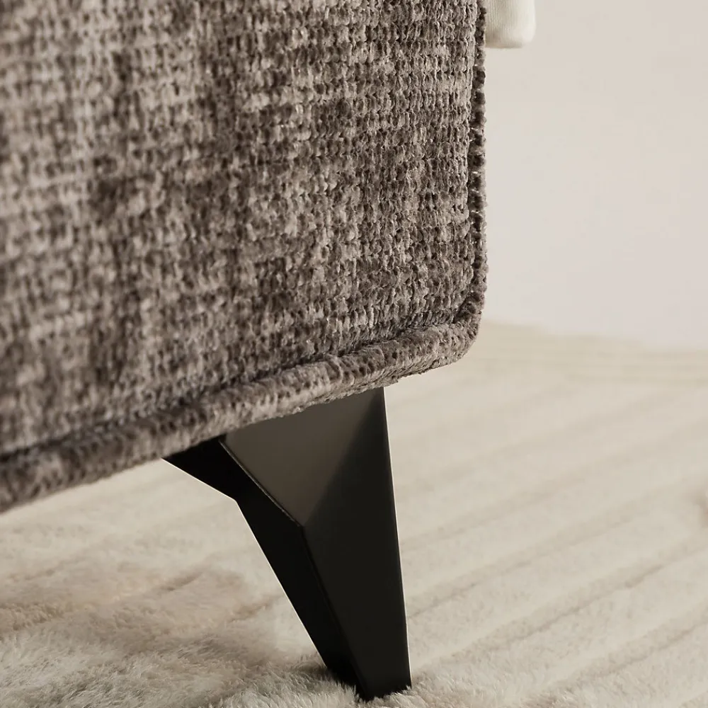 Lit simple LEVERDA 90 x 190 cm, revêtement en tissu - Gris>Idimex Clearance