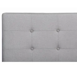 Lit simple LILLE, 120 x 190 cm, capitonné avec sommier, revêtement en tissu gris><noscript><img width=