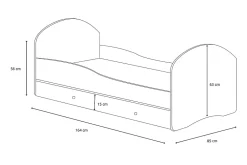 Lit simple Luk 160x80 avec tiroir><noscript><img width=
