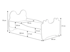 Lit simple Panda 160x80 avec matelas><noscript><img width=