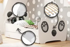 Kobi Lit simple Panda 140x70 avec tiroir* Ensemble Sommier Et Matelas