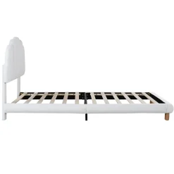 Okwish Lit Simple pour enfant 90 x 200 cm - Lit enfant Capitonné - Non-Tissé - Sans Matelas - Blanc* Lit Avec Rangement