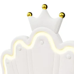 Okwish Lit Simple pour enfant 90 x 200 cm - Lit avec 2 Rangements - PU + MDF - Sans Matelas - Blanc* Lit Avec Rangement