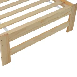 Lit simple pour enfant 90x200 cm - Lit classique avec tête de lit et sommier à lattes - Pin - Sans matelas - Naturel><noscript><img width=