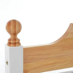 Lit simple pour enfant 90x200 cm - Lit avec tête et pied de lit - Pin + MDF - Sans matelas - Blanc><noscript><img width=