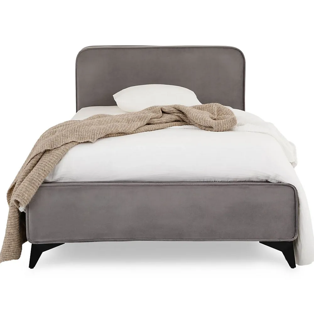 Lit simple RAVELLO 90 x 190 cm, revêtement en tissu - Gris>Idimex Outlet