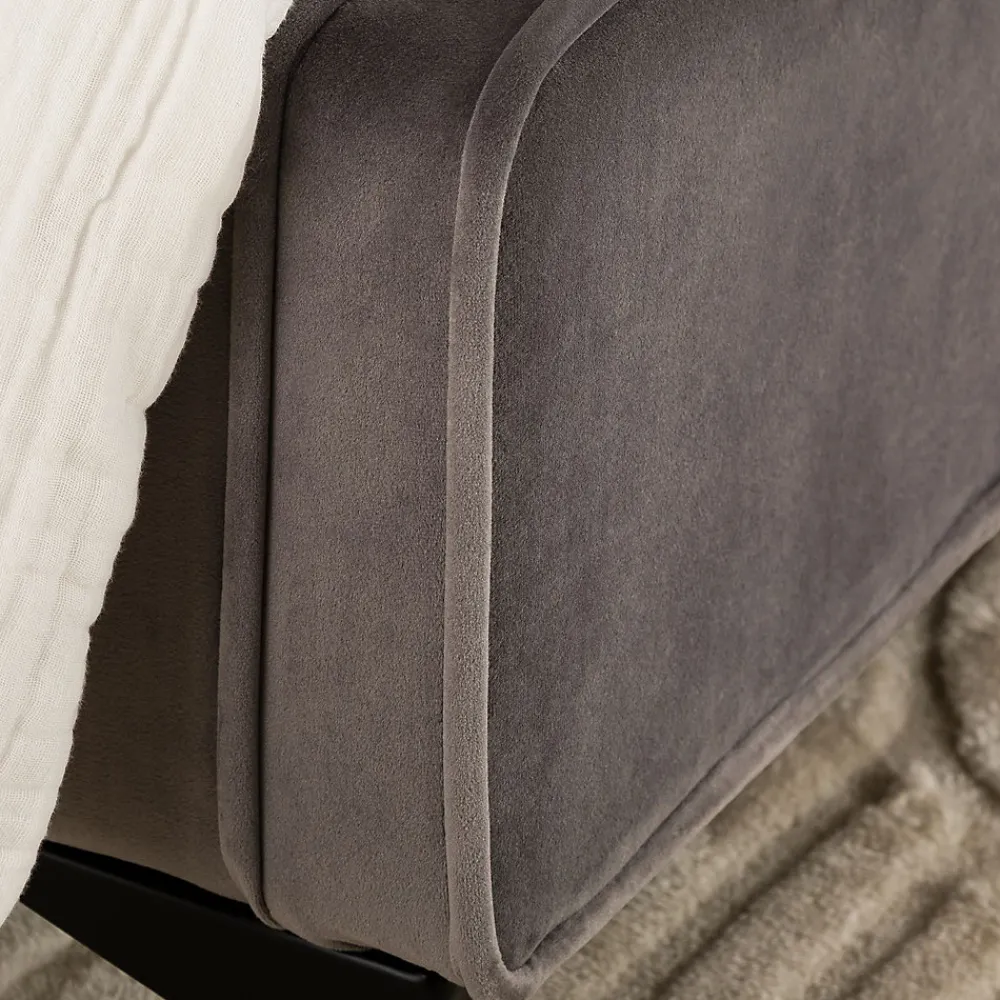 Lit simple RAVELLO 90 x 190 cm, revêtement en tissu - Gris>Idimex Outlet
