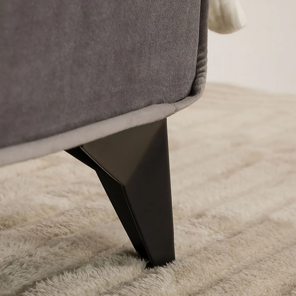 Lit simple RAVELLO 90 x 190 cm, revêtement en tissu - Gris>Idimex Outlet
