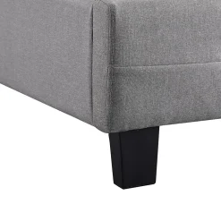 Idimex Lit simple REVE, 90 x 190 cm, capitonné avec sommier, revêtement en tissu gris* Lit Simple
