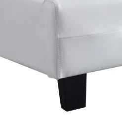 Idimex Lit simple REVE, 90 x 190 cm, capitonné avec sommier, revêtement synthétique blanc* Lit Simple
