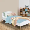 Lit simple scandinave 90 x 190 CM SOREN bois et blanc>IDMarket Online
